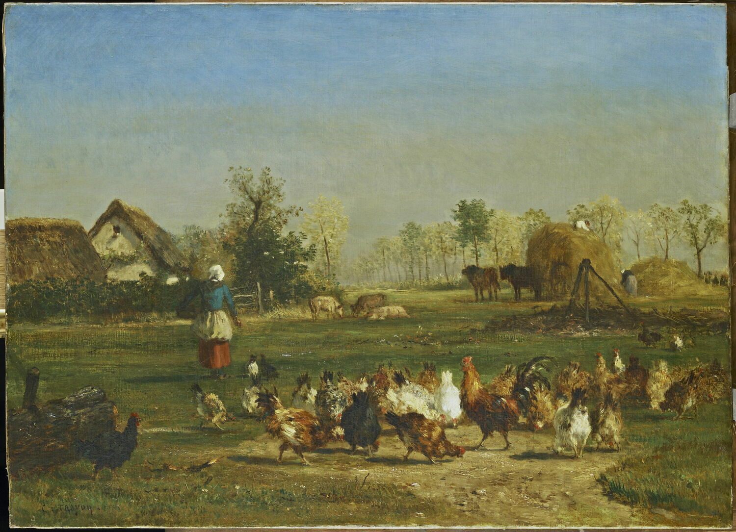 La provende des poules, Troyon, Constant, 2e quart du XIXe siècle (1825 - 1850)