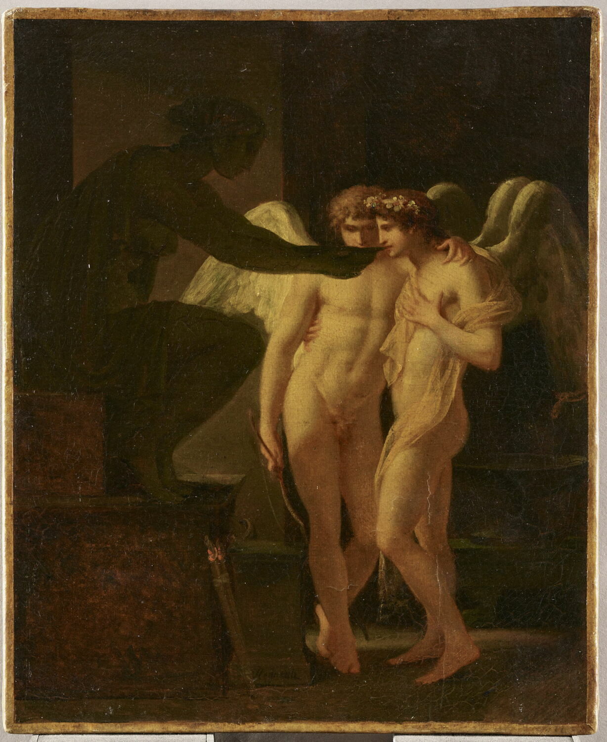 L'Hymen et l'Amour buvant dans la coupe de l'Amitié, Regnault, Jean Baptiste, 1e quart du XIXe siècle (vers 1820)