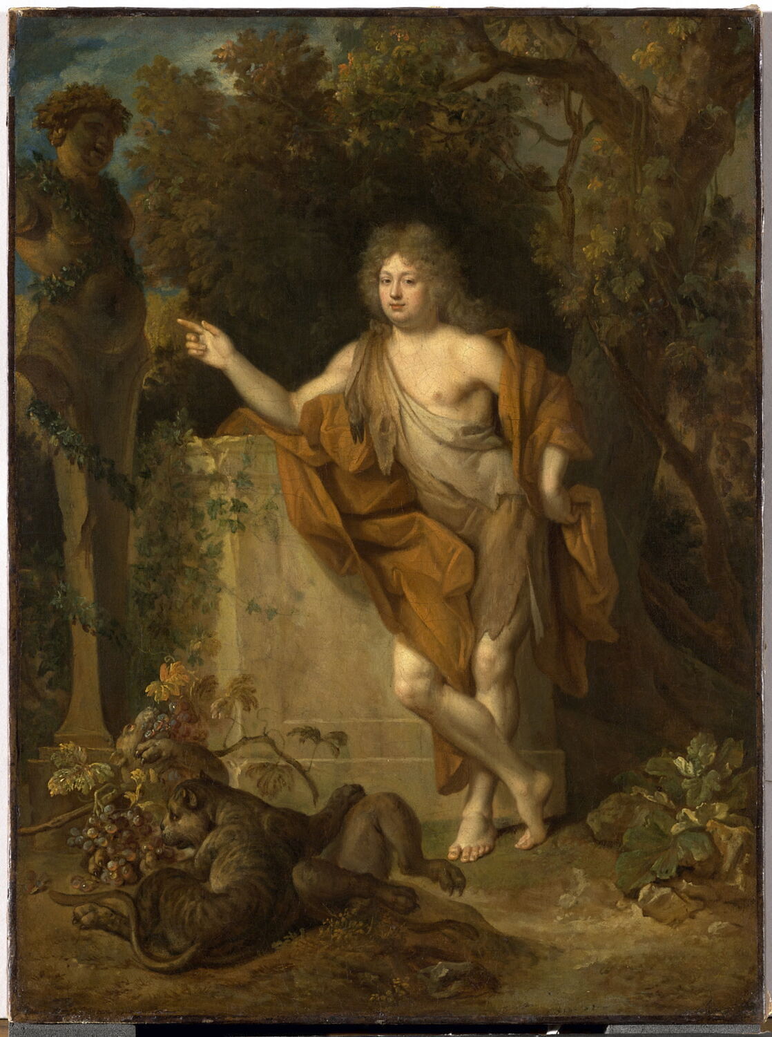 Portrait d'homme en Bacchus, dit autrefois à tort: Le Régent en dieu Pan, Largillière, Nicolas de, 3e tiers du XVIIe siècle (vers 1680 - 1685)