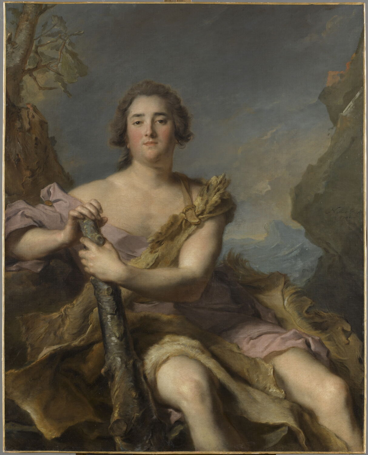 Le duc de Chaulnes, représenté en Hercule (1714-1769). Michel Ferdinand d'Albert d'Ailly (1714-1769), lieutenant-général gouverneur de Picardie, Жан-Марк Натье, вторая четверть XVIII века (1746)