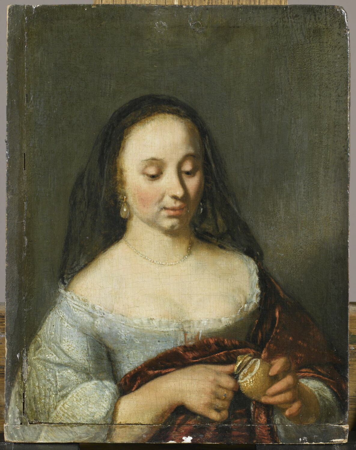 Femme coupant un citron, Vois, Arie de, 2e tiers du XVIIe siècle (1636)