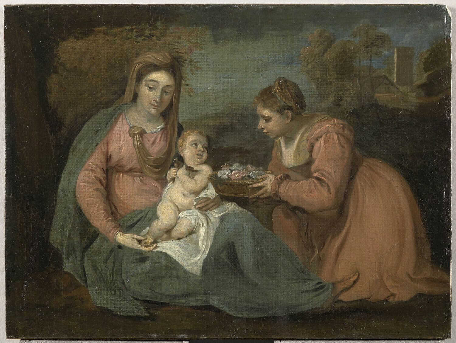 La Vierge, l'Enfant Jésus et sainte Dorothée, Teniers, David II, Milieu du XVIIe siècle (1640 - 1660)