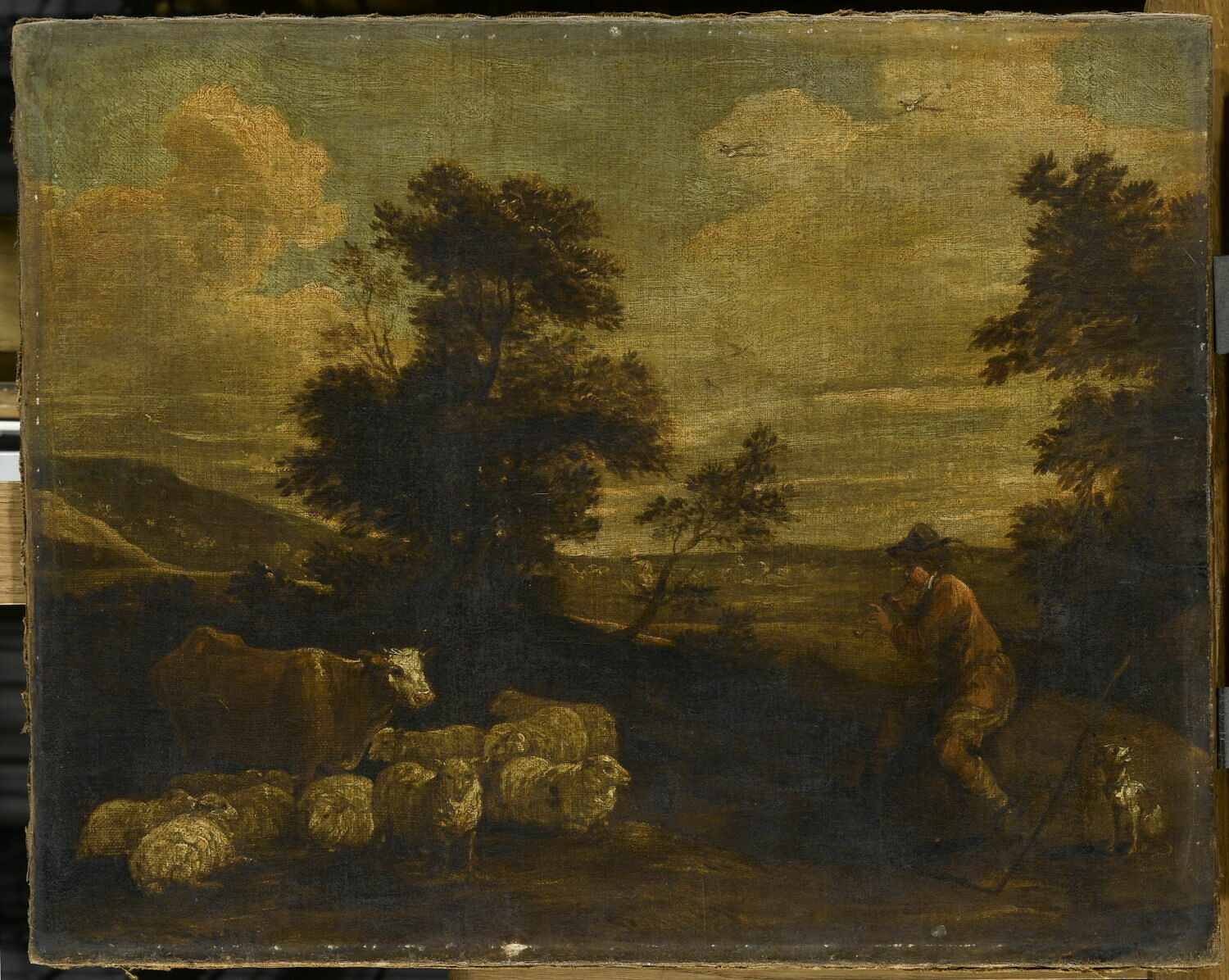 Troupeau avec berger jouant de la flûte, Давид Тенирс Младший, вторая четверть XVII века (1625–1650)