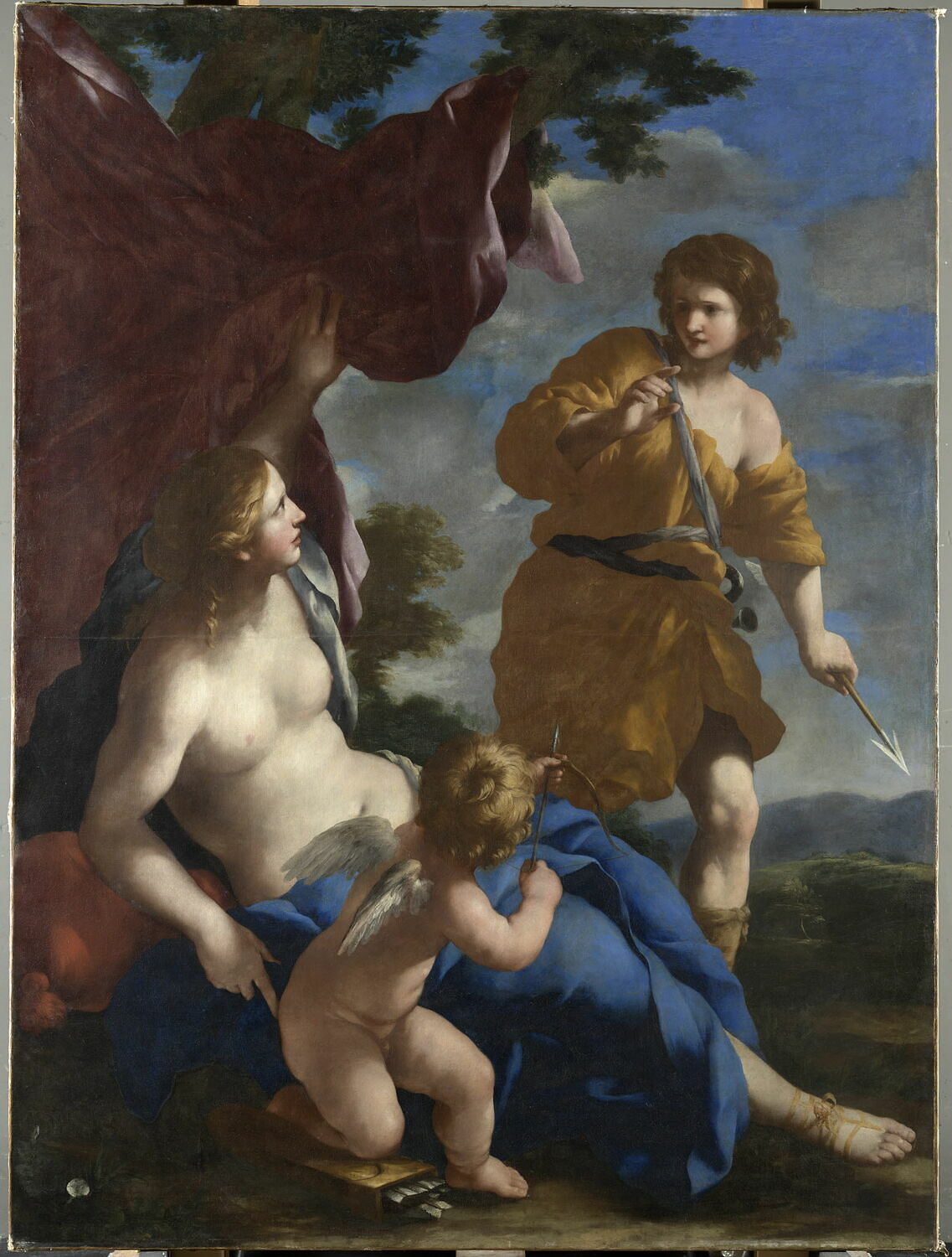 Vénus avec Adonis partant à la chasse, Romanelli, Giovanni Francesco, 2e quart du XVIIe siècle (1625 - 1650)