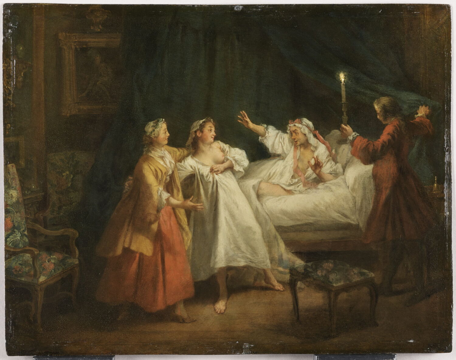 Le Gascon puni (La Fontaine, Contes), Lancret, Nicolas, 2e quart du XVIIIe siècle (1738)
