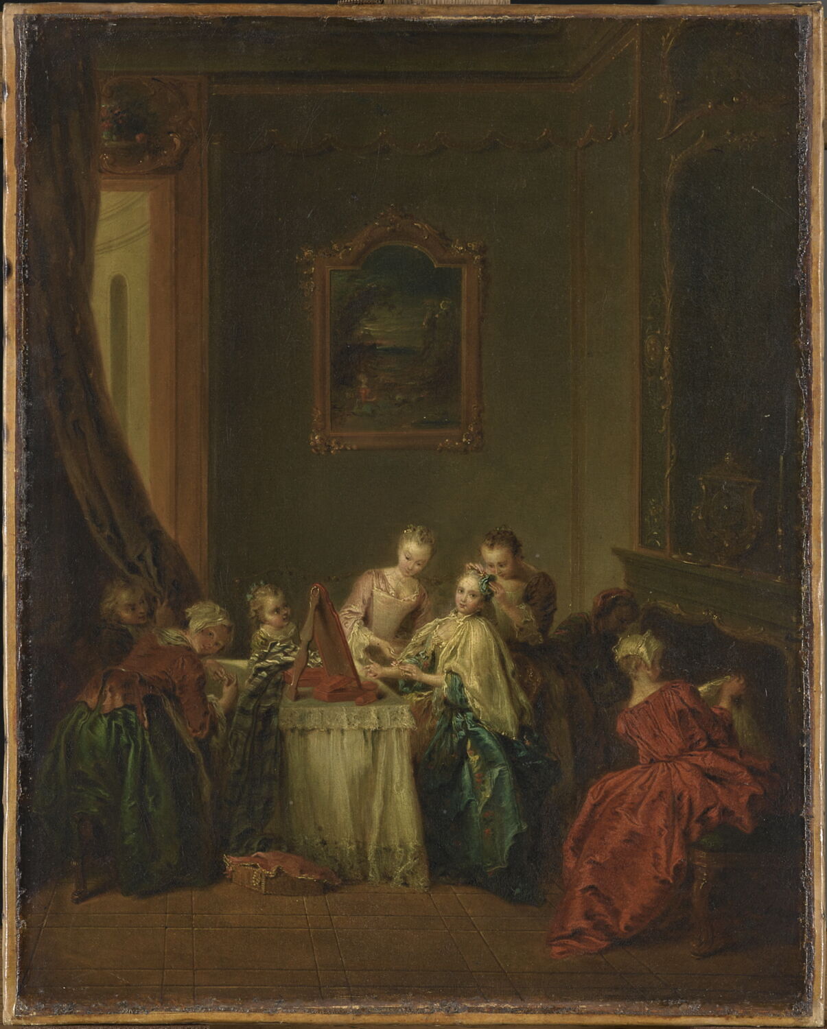 La Toilette, dit aussi  Le Désir de plaire., Pater, Jean-Baptiste, 2e quart du XVIIIe siècle (vers 1725 - 1740)