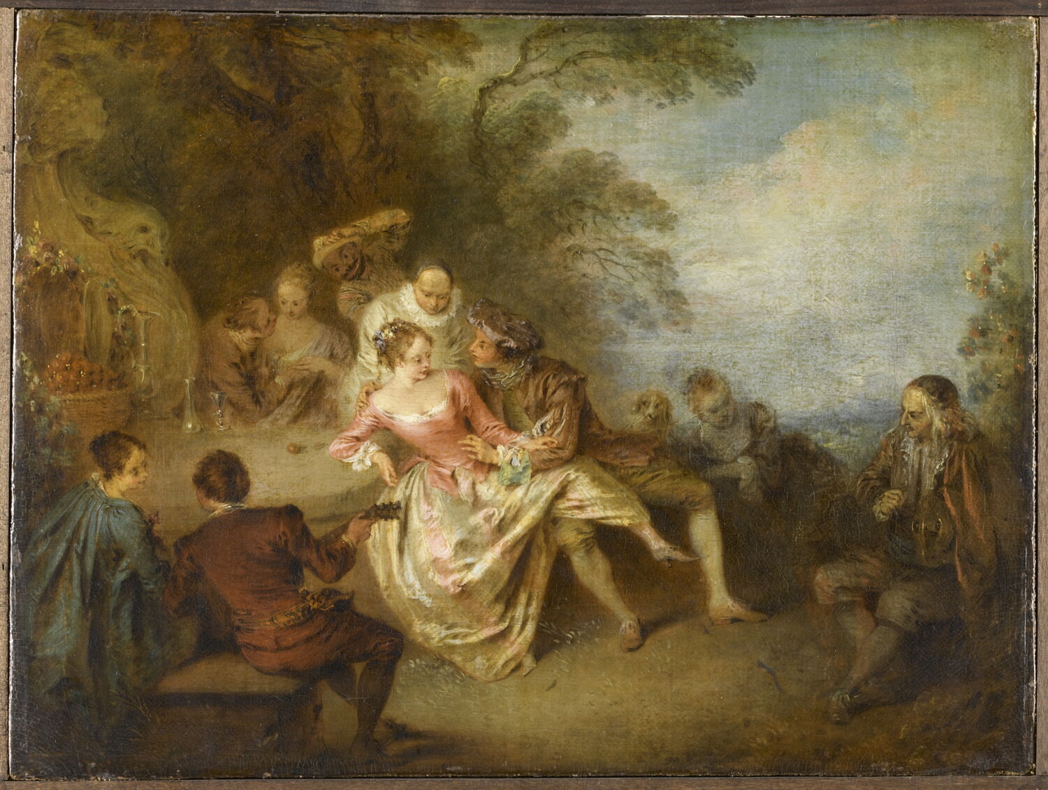 Réunion d'acteurs de la Comédie italienne dans un parc, Pater, Jean-Baptiste, 1e moitié du XVIIIe siècle (1700 - 1750)