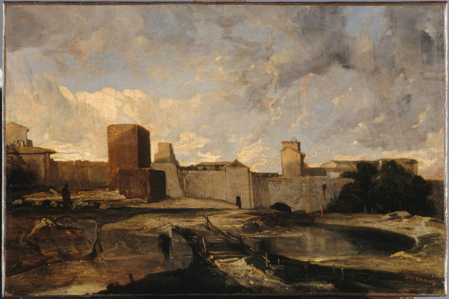 Les remparts d'Aigues-Mortes., Decamps, Alexandre-Gabriel, 2e quart du XIXe siècle (1844)