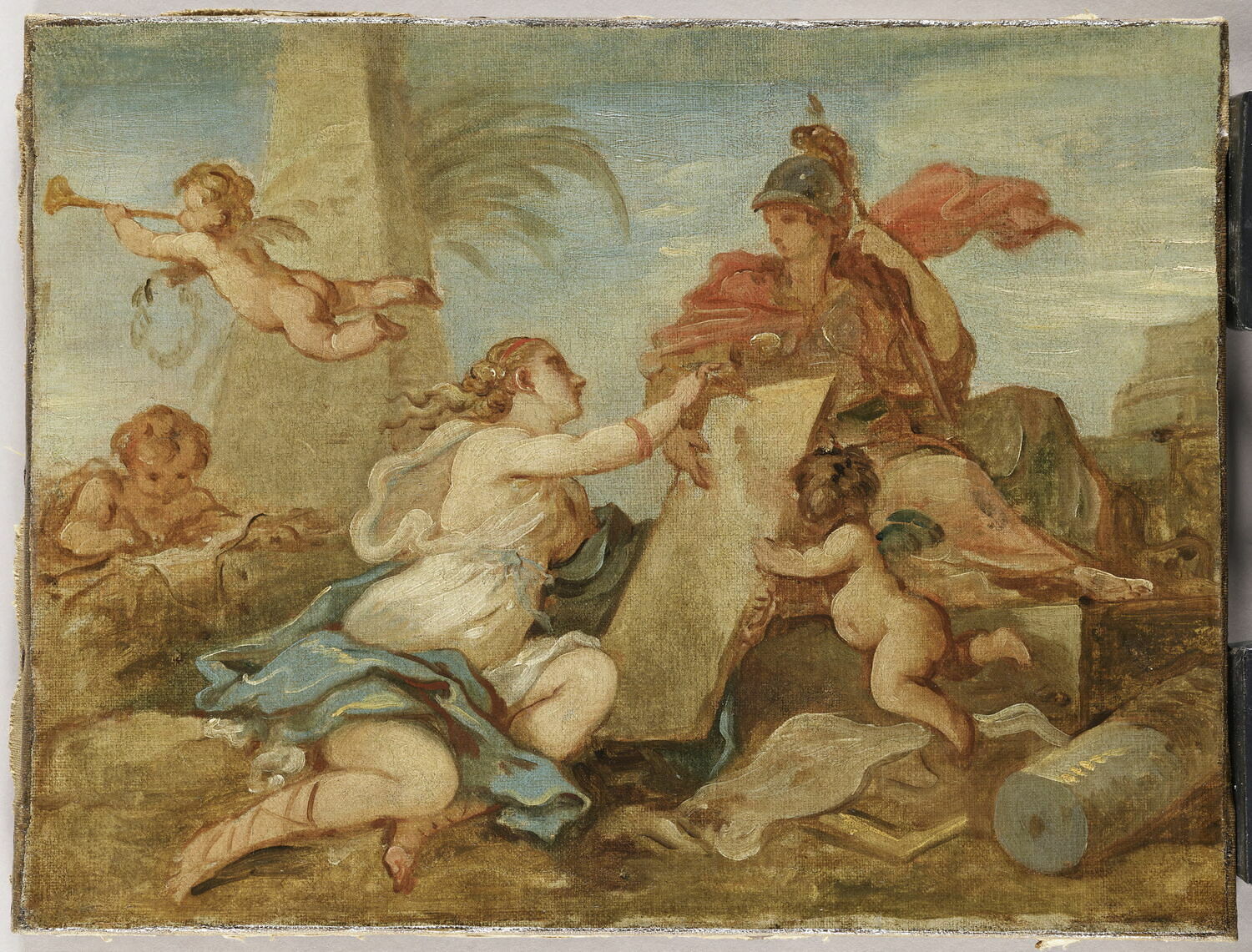 Allégorie (L'Histoire écrivant sous la protection de Minerve ?), Natoire, Charles-Joseph, Fin du XVIIIe siècle - début du XIXè siècle (1775 - 1825)