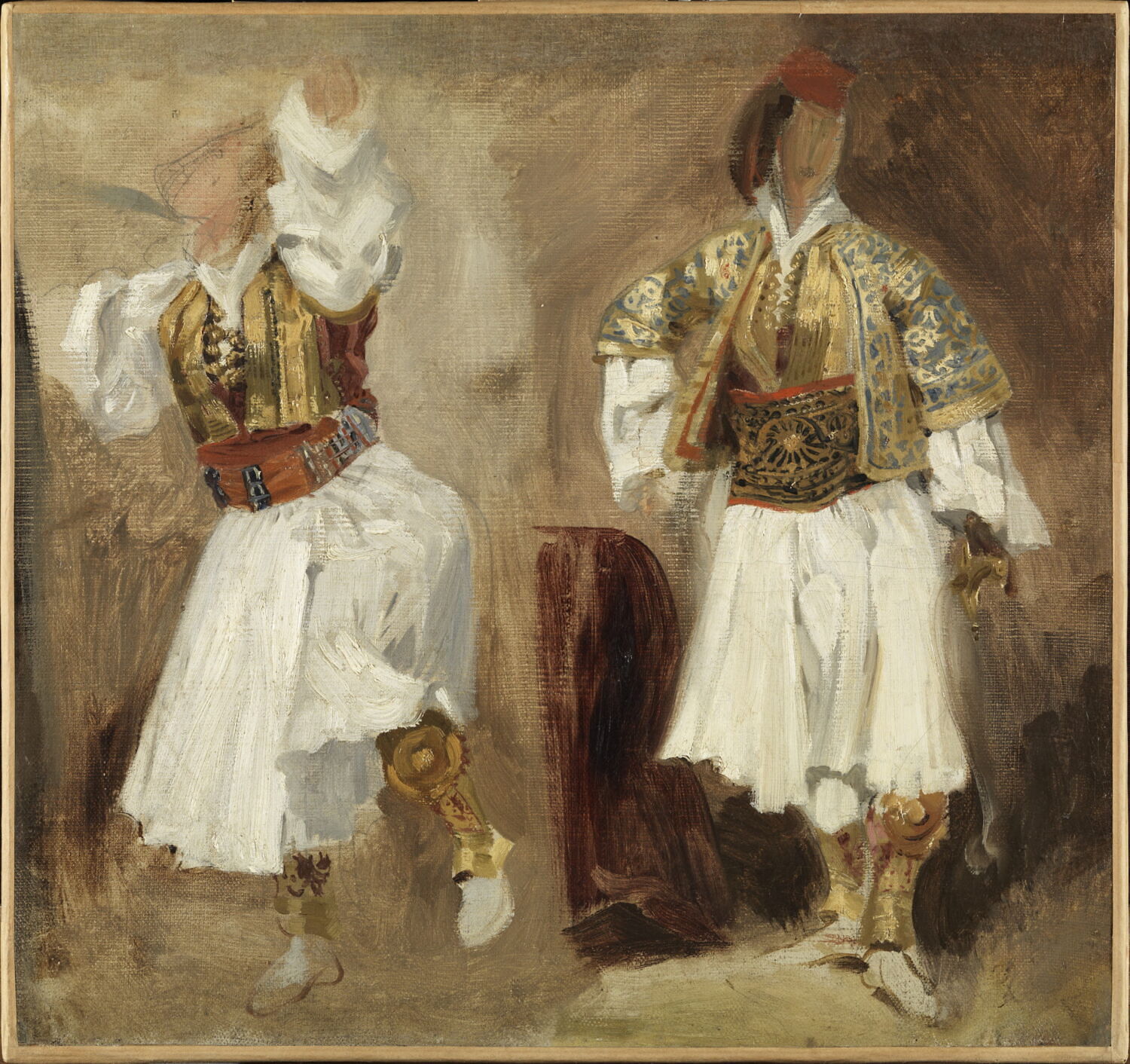 Deux études de costumes souliotes, Delacroix, Eugène, 1e quart du XIXe siècle (1822)