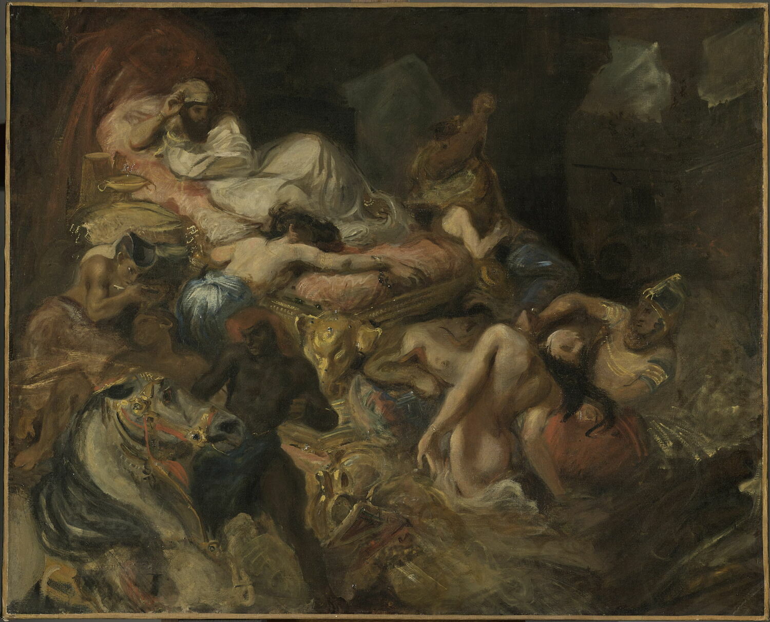 La Mort de Sardanapale, esquisse, Delacroix, Eugène, 2e quart du XIXe siècle (1826 - 1827)