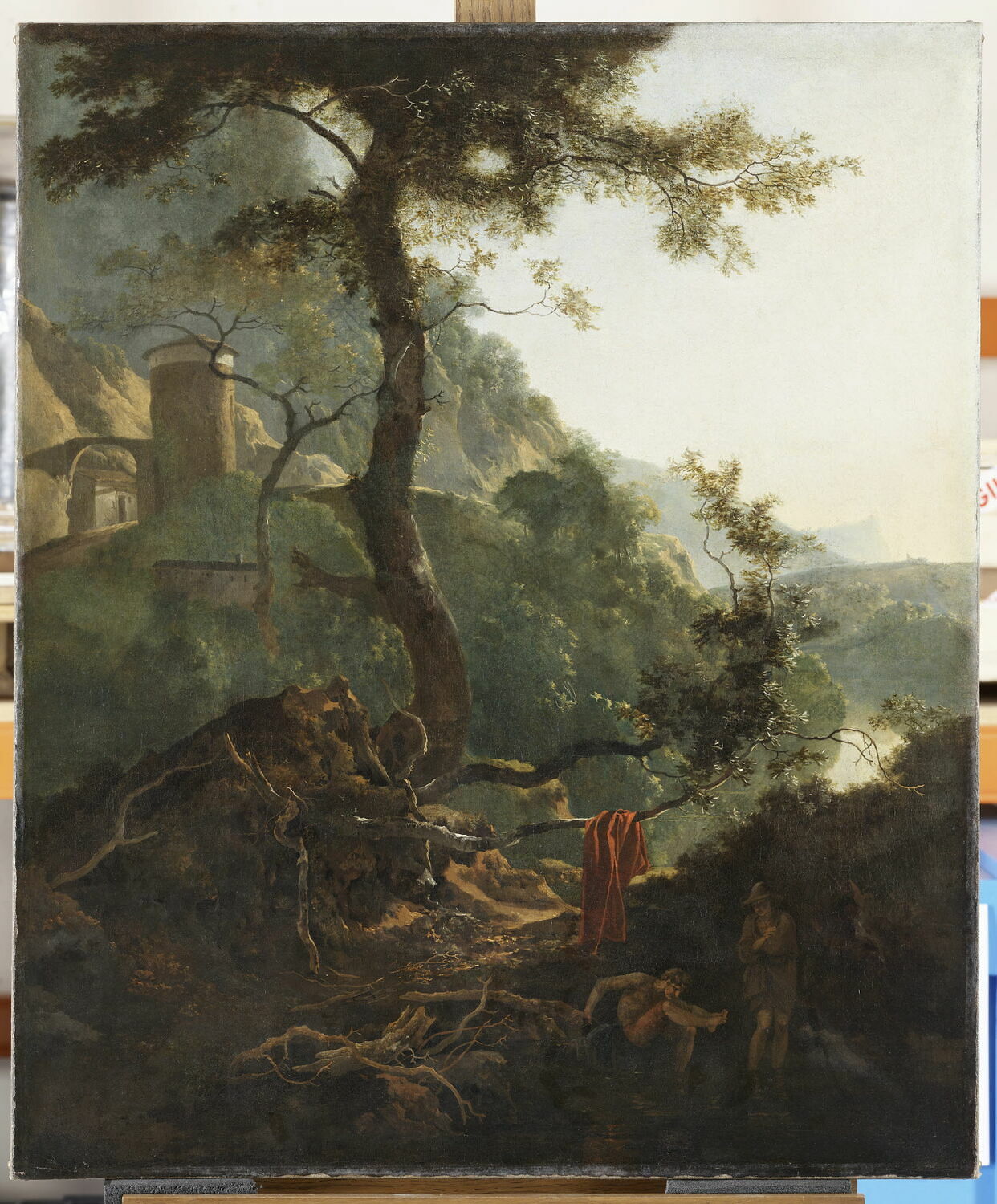 Versant montagneux avec deux baigneurs, Pynacker, Adam, XVIIe siècle (1657)