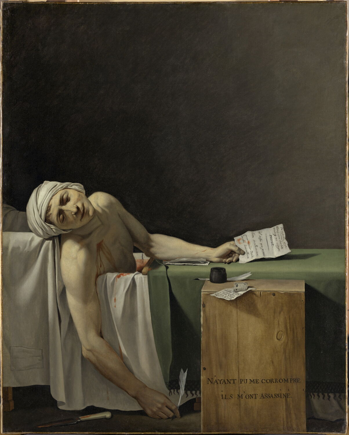 Marat assassiné, le 13 juillet 1793, David, Jacques-Louis, Fin du XVIIIe siècle - début du XIXè siècle (1793 - 1794)
