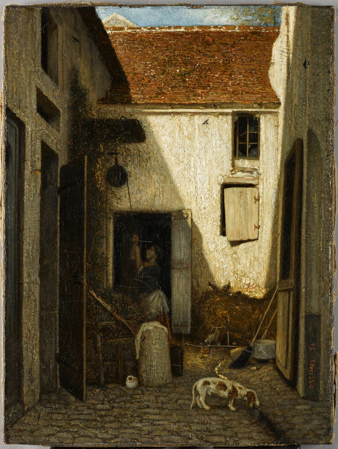 La cour de ferme., Decamps, Alexandre-Gabriel, Milieu du XIXe siècle (1850)