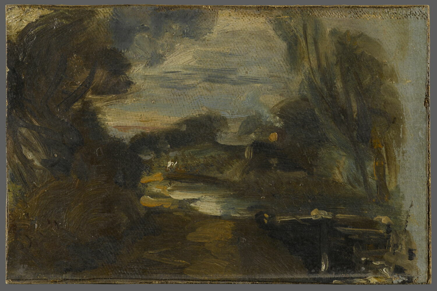 Écluse sur la rivière Stour à Flatford Mill (Suffolk), Constable, John, 1e quart du XIXe siècle (vers 1812)