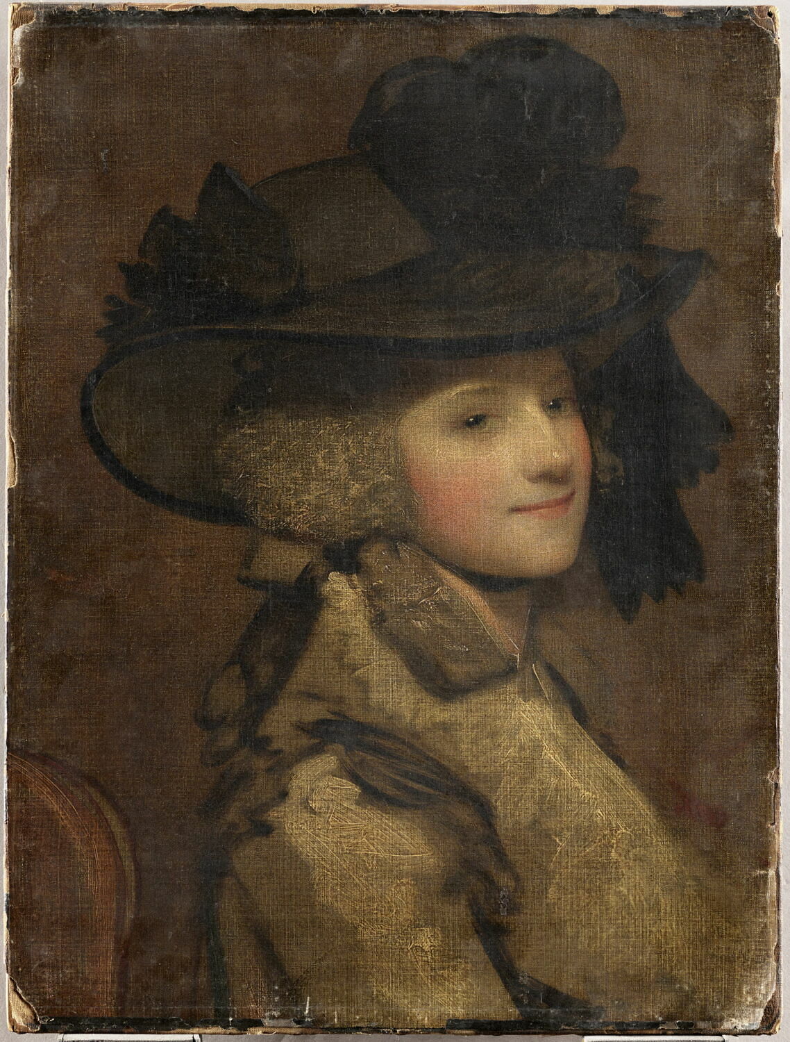 Portrait de femme au chapeau noir, Peters, Matthew William, Fin du XVIIIe siècle - début du XIXè siècle (1775 - 1825)