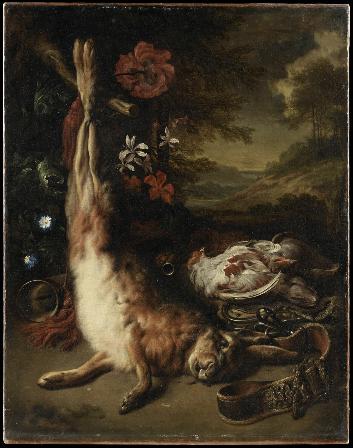Gibier mort devant un paysage, Weenix, Jan, Début du XVIIIe siècle (1706)