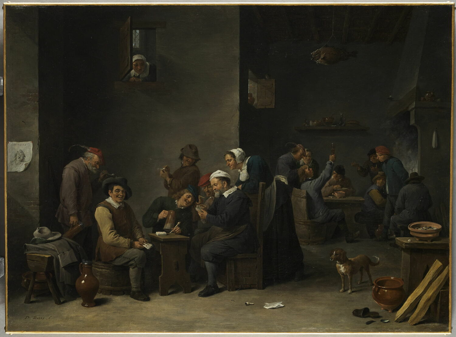 Intérieur de cabaret. La partie de cartes, Teniers, David II, 2e quart du XVIIe siècle (1645)