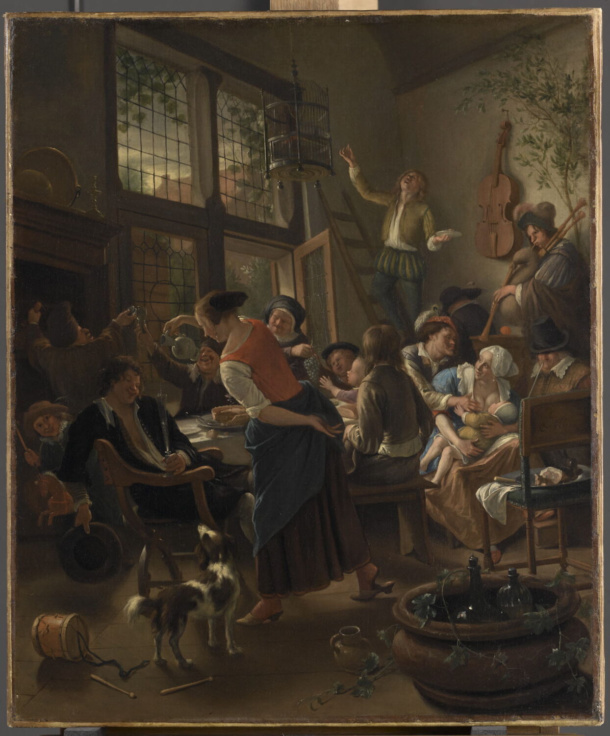 Joyeux repas de famille, Steen, Jan, 2e moitié du XVIIe siècle (vers 1674)