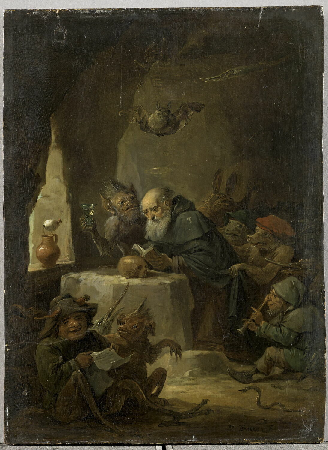 La Tentation de saint Antoine par l'ivresse (petite version), Teniers, David II, 2e quart du XVIIe siècle (vers 1645 - 1650)