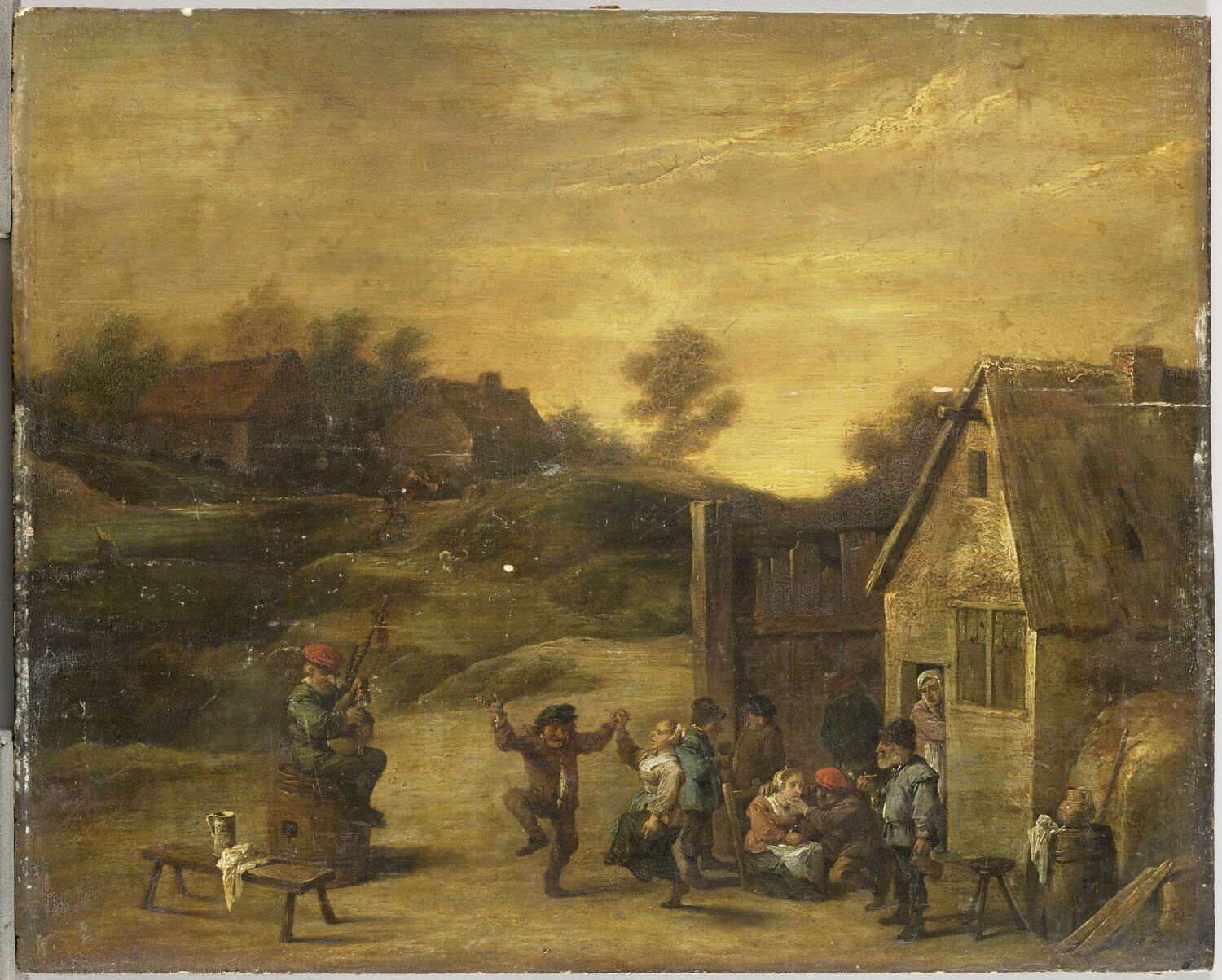 Danse en plein-air au son de la musette, Teniers, David II, 2e quart du XVIIe siècle (1625 - 1650)