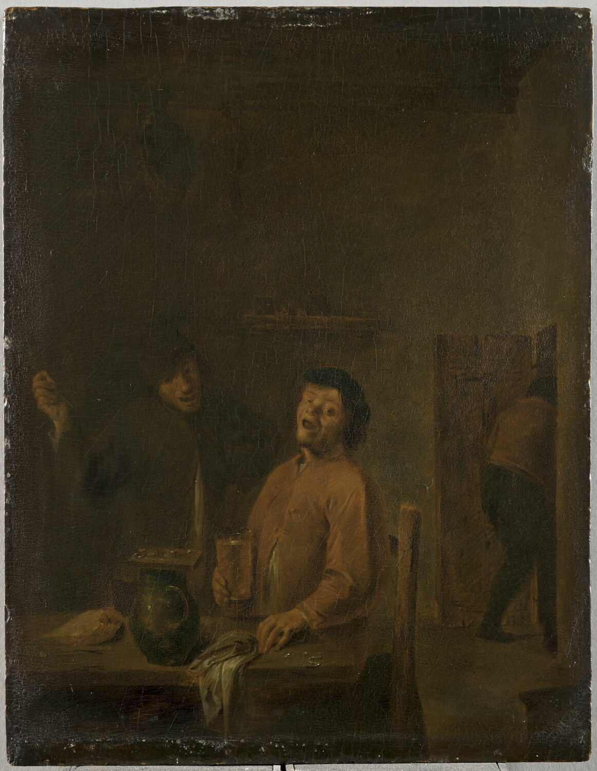 Intérieur d'un cabaret. Buveur de bière et fumeur chantant, Sorgh, Hendrick Maertensz, 3e quart du XVIIe siècle (vers 1660 - 1670)