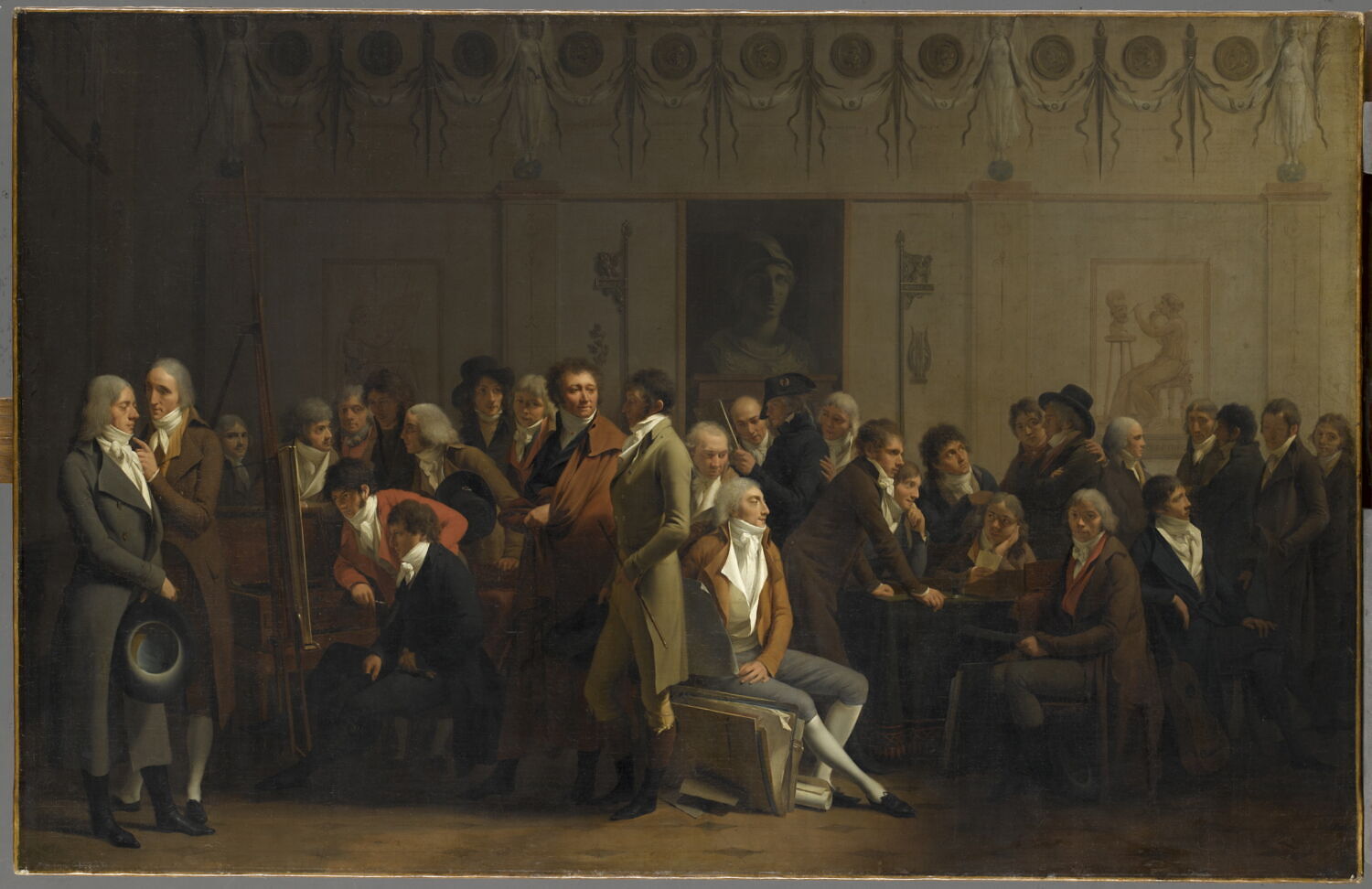 Réunion d'artistes dans l'atelier d'Isabey., Boilly, Louis Léopold, 4e quart du XVIIIe siècle (1798)