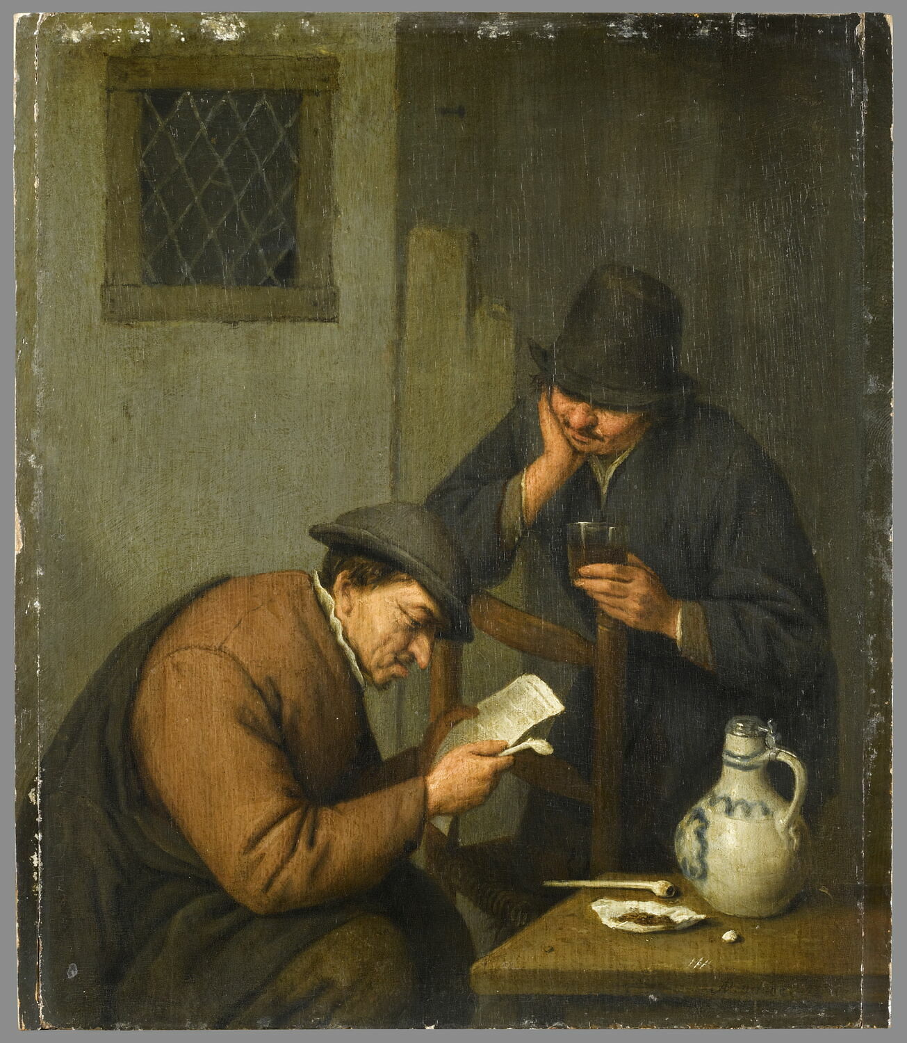 Lecture de la gazette, Ostade, Adriaen van, 3e quart du XVIIe siècle (vers 1653)
