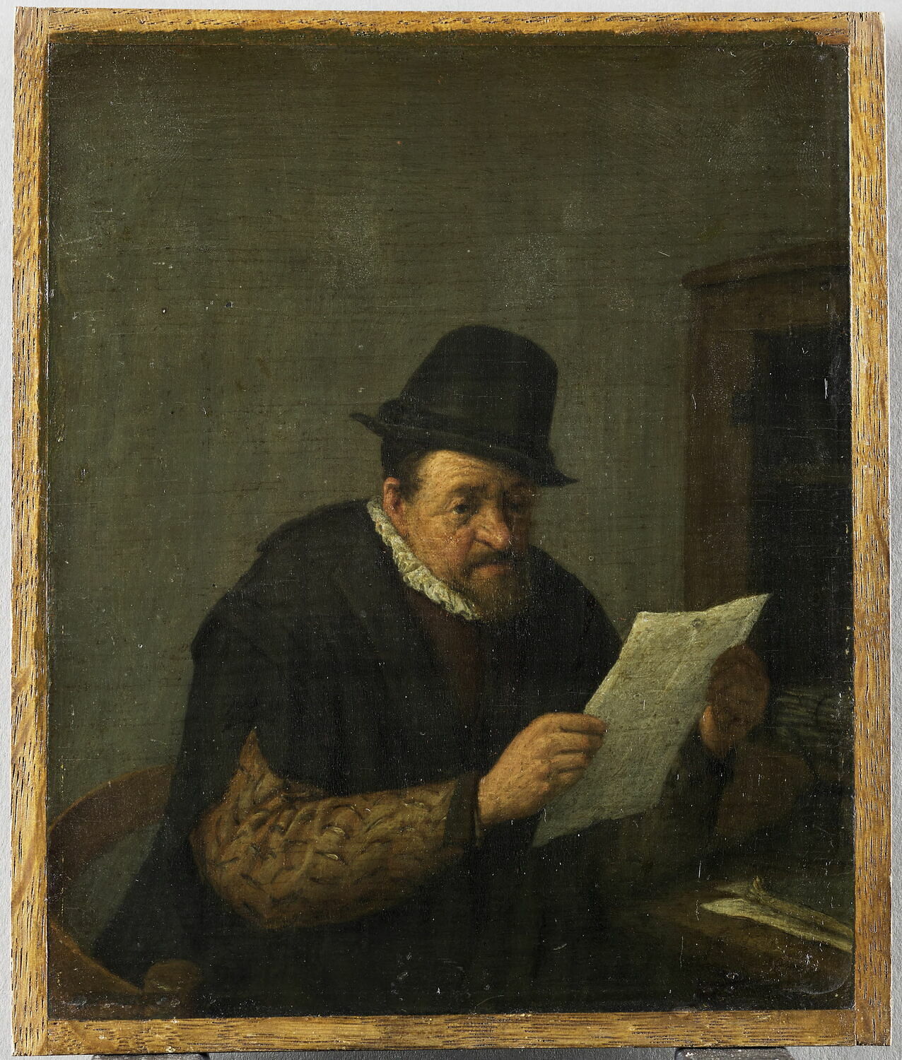 La Lecture, Ostade, Adriaen van, 2e moitié du XVIIe siècle (?) (vers 1660 - 1680)