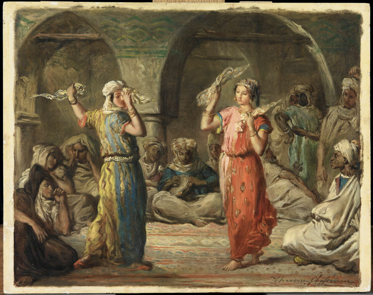 Danseuses mauresques à Constantine (Algérie). La danse aux mouchoirs., Chassériau, Théodore, 2e quart du XIXe siècle (1849)