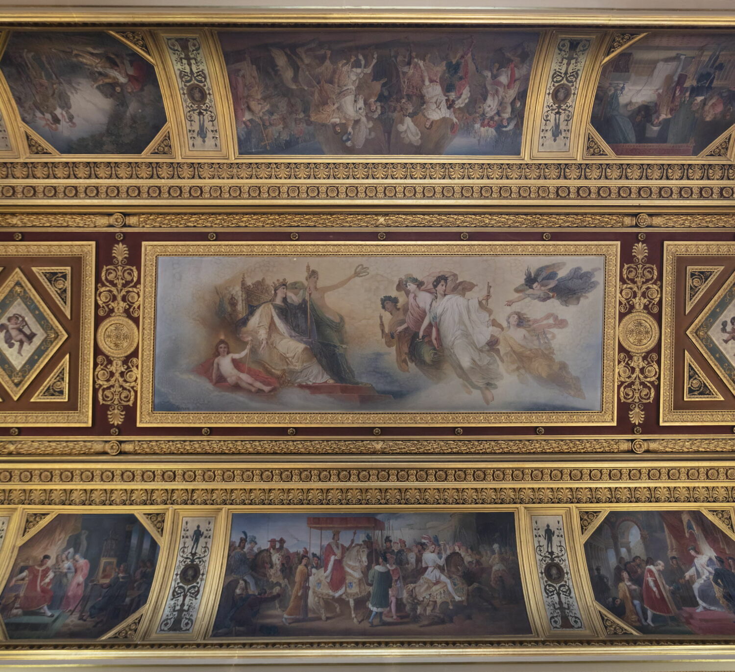 Plafond : La renaissance des arts en France, Heim, François-Joseph, 2e quart du XIXe siècle (1833)