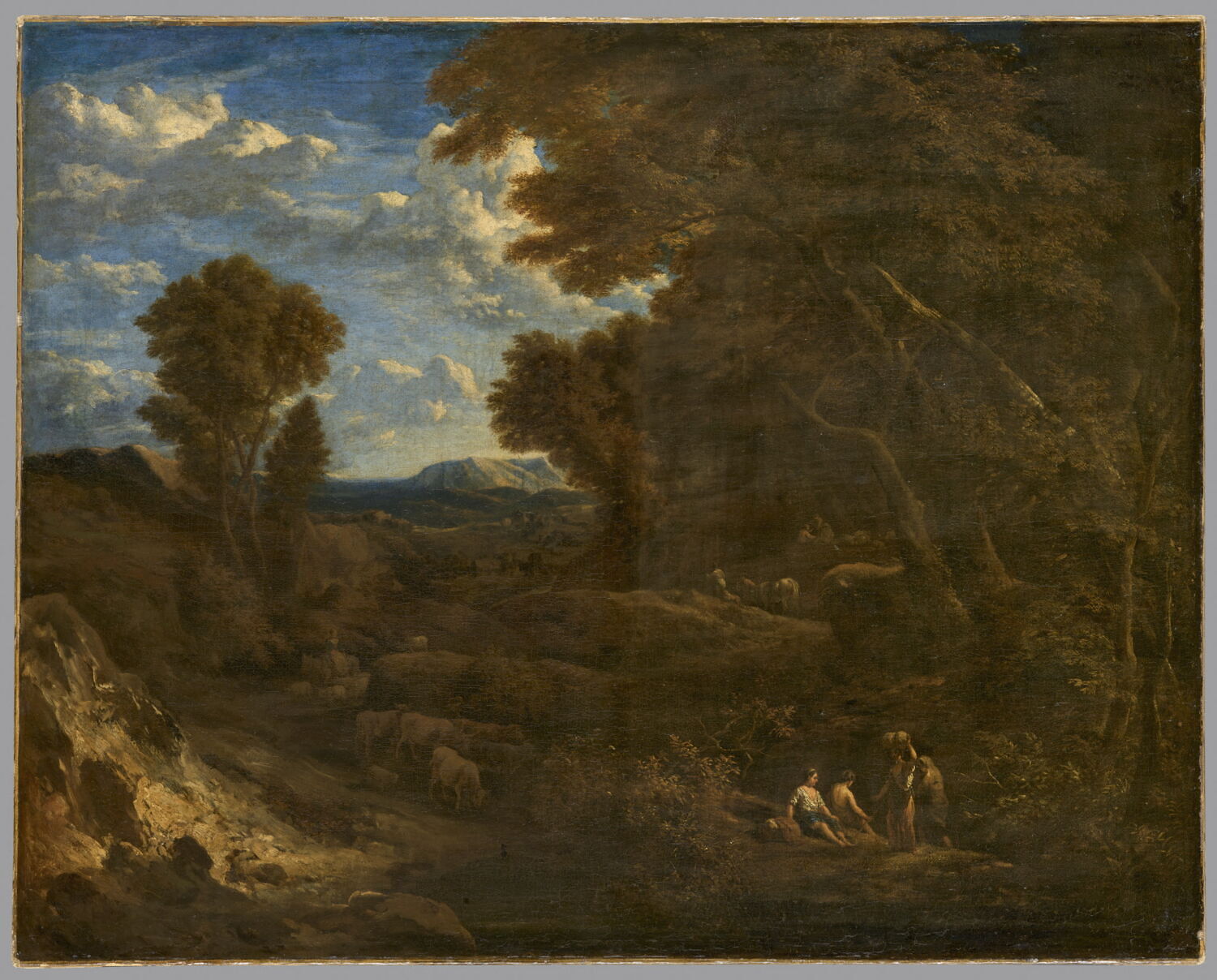 Troupeau dans un paysage vallonné, Huysmans, Cornelis, Fin du XVIIe siècle - début du XVIIIè siècle (1690 - 1700)