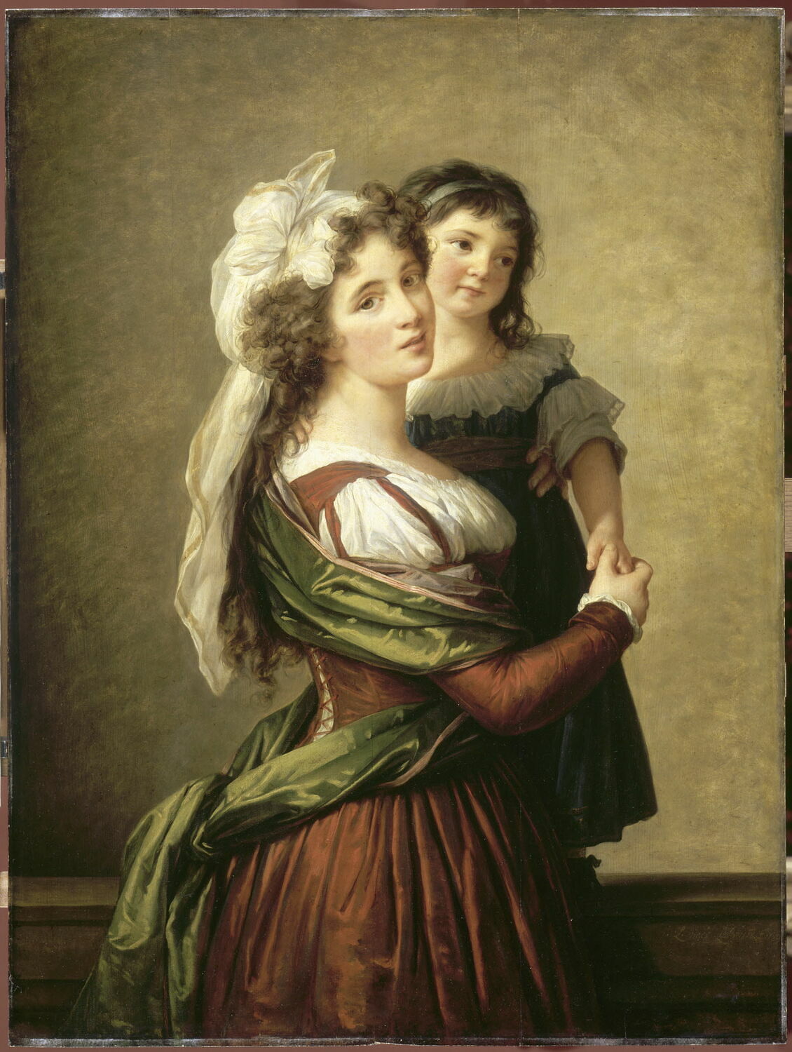 Madame Rousseau, femme de l'architecte Pierre Rousseau, et sa fille ...