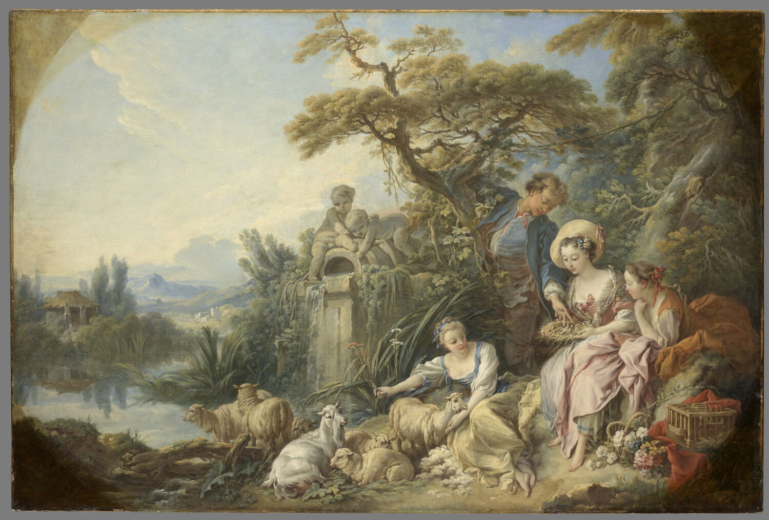 Les présents du berger ou Le nid., Boucher, François, 2e tiers du XVIIIe siècle (vers 1740)