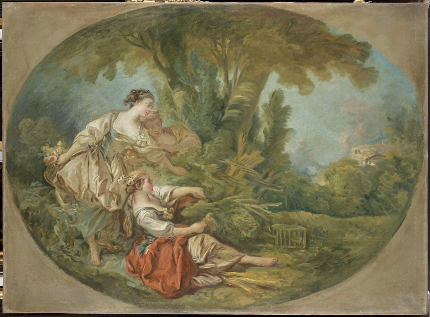 L'Appeau, dit L'oiseau pris dans les filets., Boucher, François, 3e quart du XVIIIe siècle (1732)