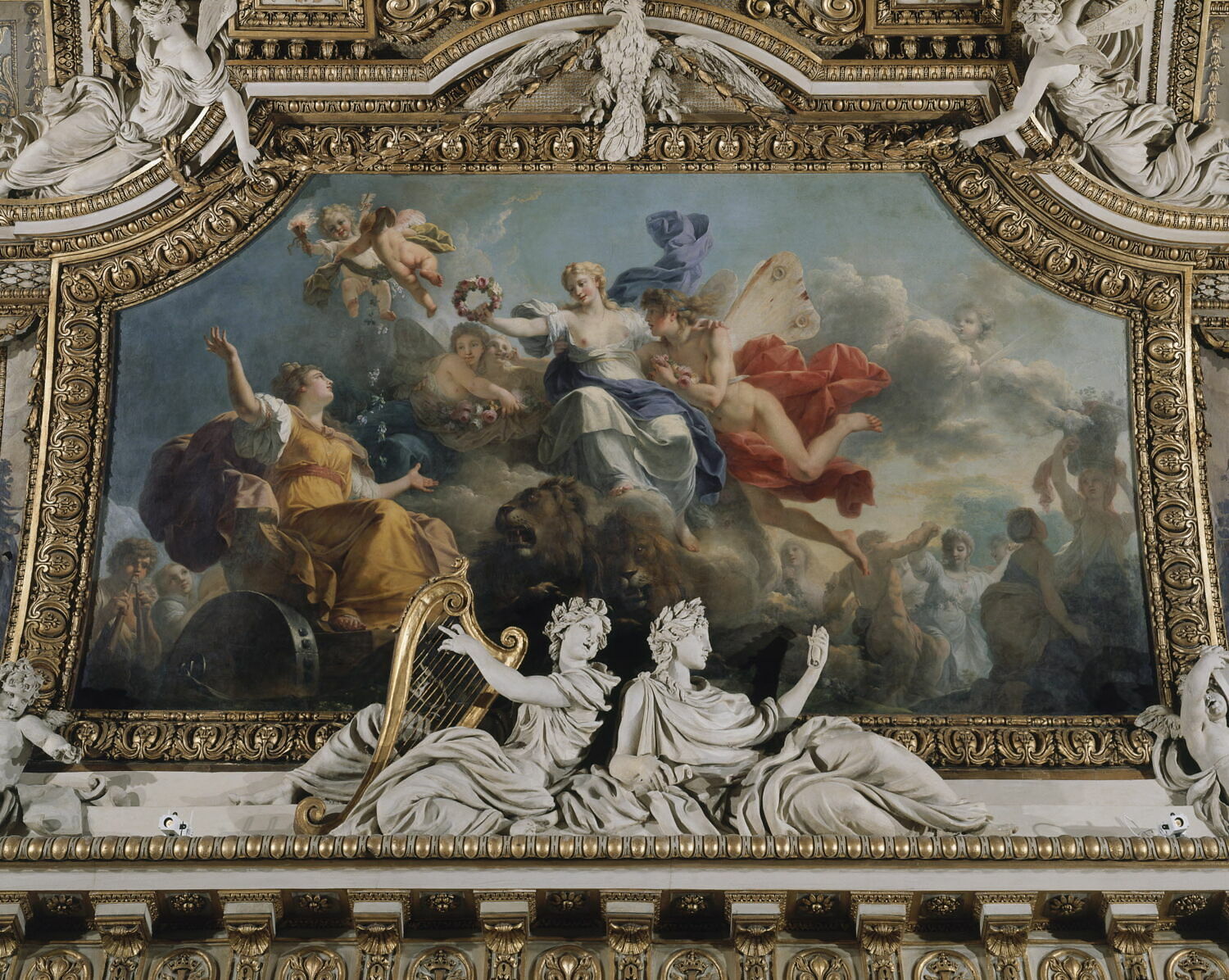 Plafond : Le Printemps, ou Zéphire et Flore couronnant de fleurs Cybèle., Callet, Antoine François, 4e quart du XVIIIe siècle (1780)