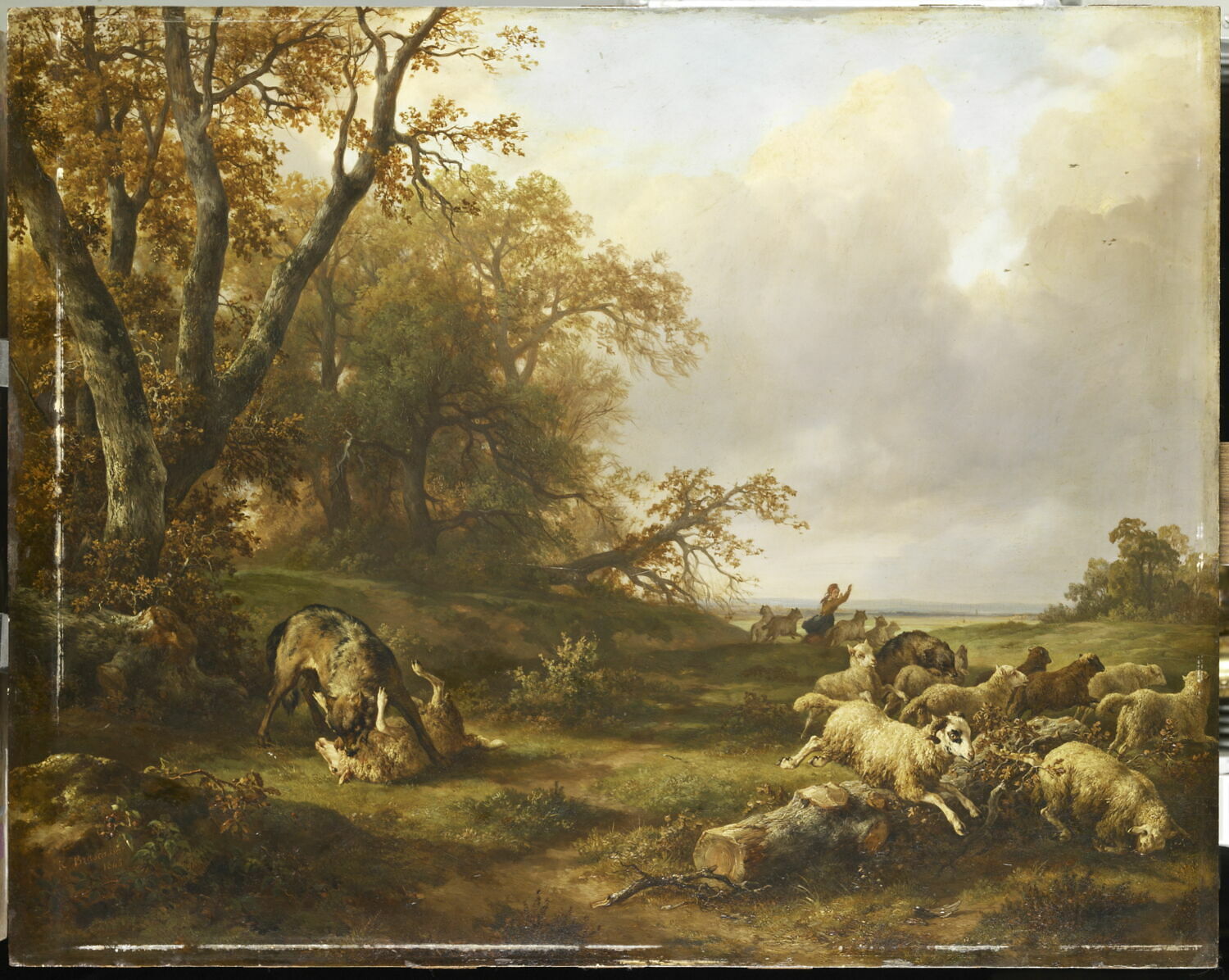 Loup dévorant une brebis., Brascassat, Jacques-Raymond, 2e quart du XIXe siècle (1845)