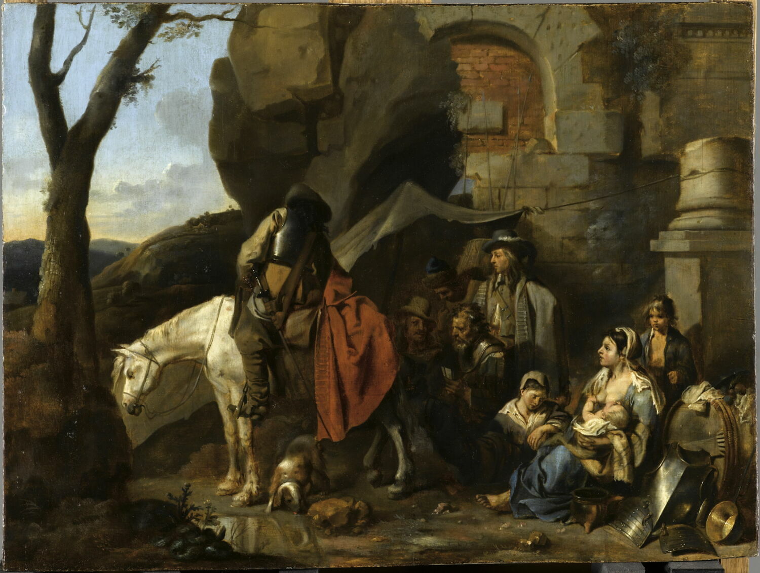 Halte de soldats, Bourdon, Sébastien, 2e quart du XVIIe siècle (vers 1643)