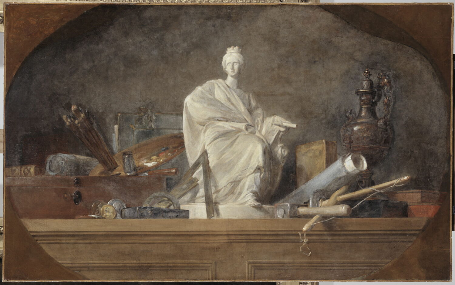 Les Attributs des arts., Chardin, Jean Baptiste Siméon, 3e quart du XVIIIe siècle (1765)
