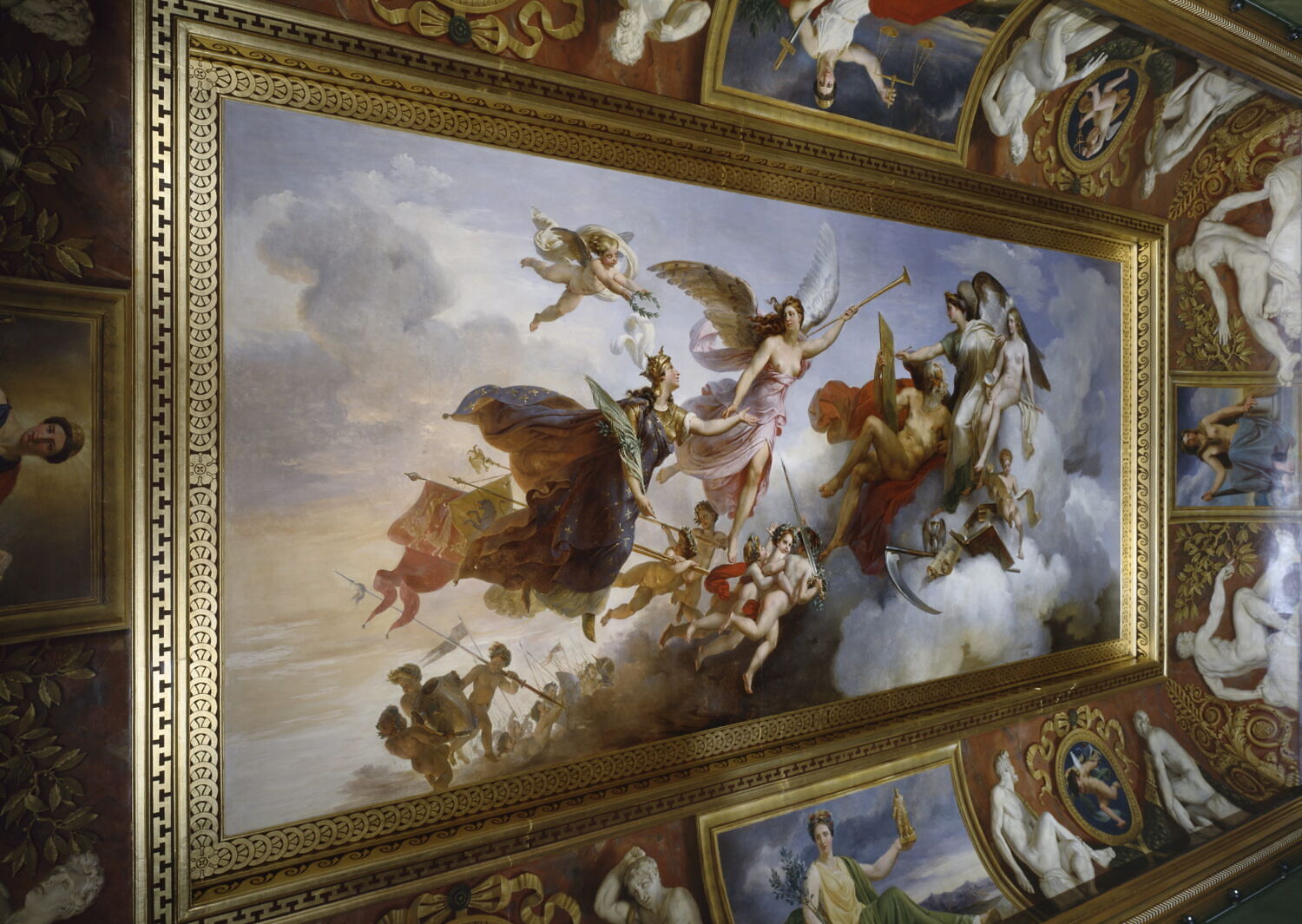 Plafond : La France victorieuse à Bouvines (1214)., Blondel, Merry-Joseph, 2e quart du XIXe siècle (1828)