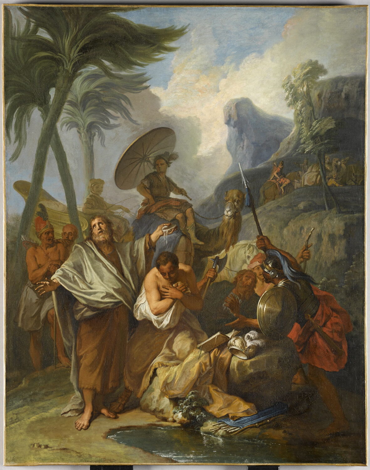 Saint Philippe baptisant l'eunuque de la reine Candace, Bertin, Nicolas, 1e quart du XVIIIe siècle (1718)