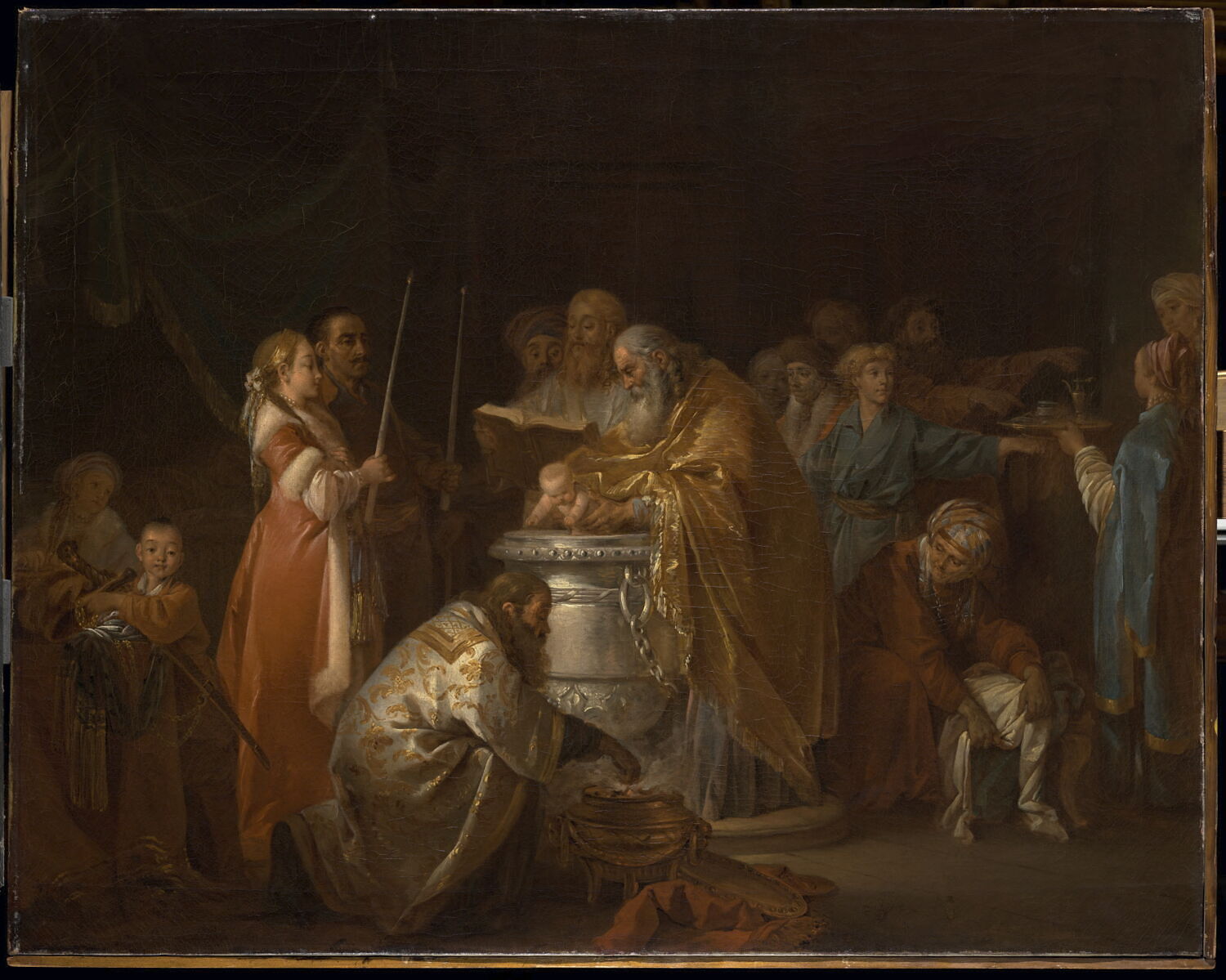 Un Baptême russe, Le Prince, Jean-Baptiste, 3e quart du XVIIIe siècle (1765)