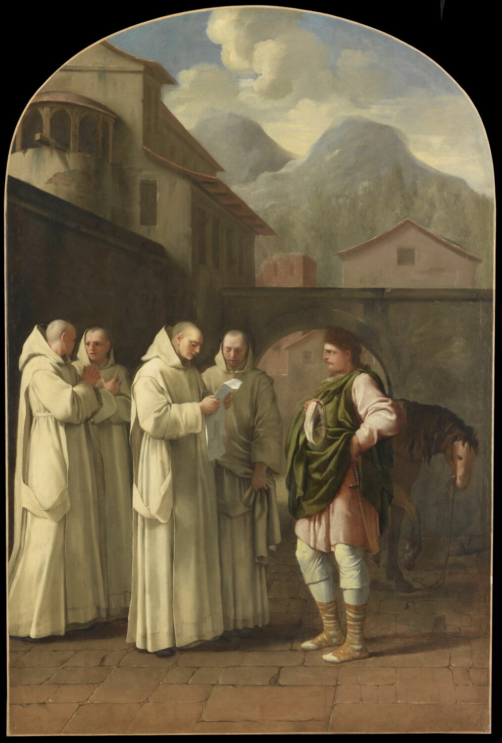 Saint Bruno reçoit un message du pape, Le Sueur, Eustache, 2e quart du XVIIe siècle (1645 - 1648)
