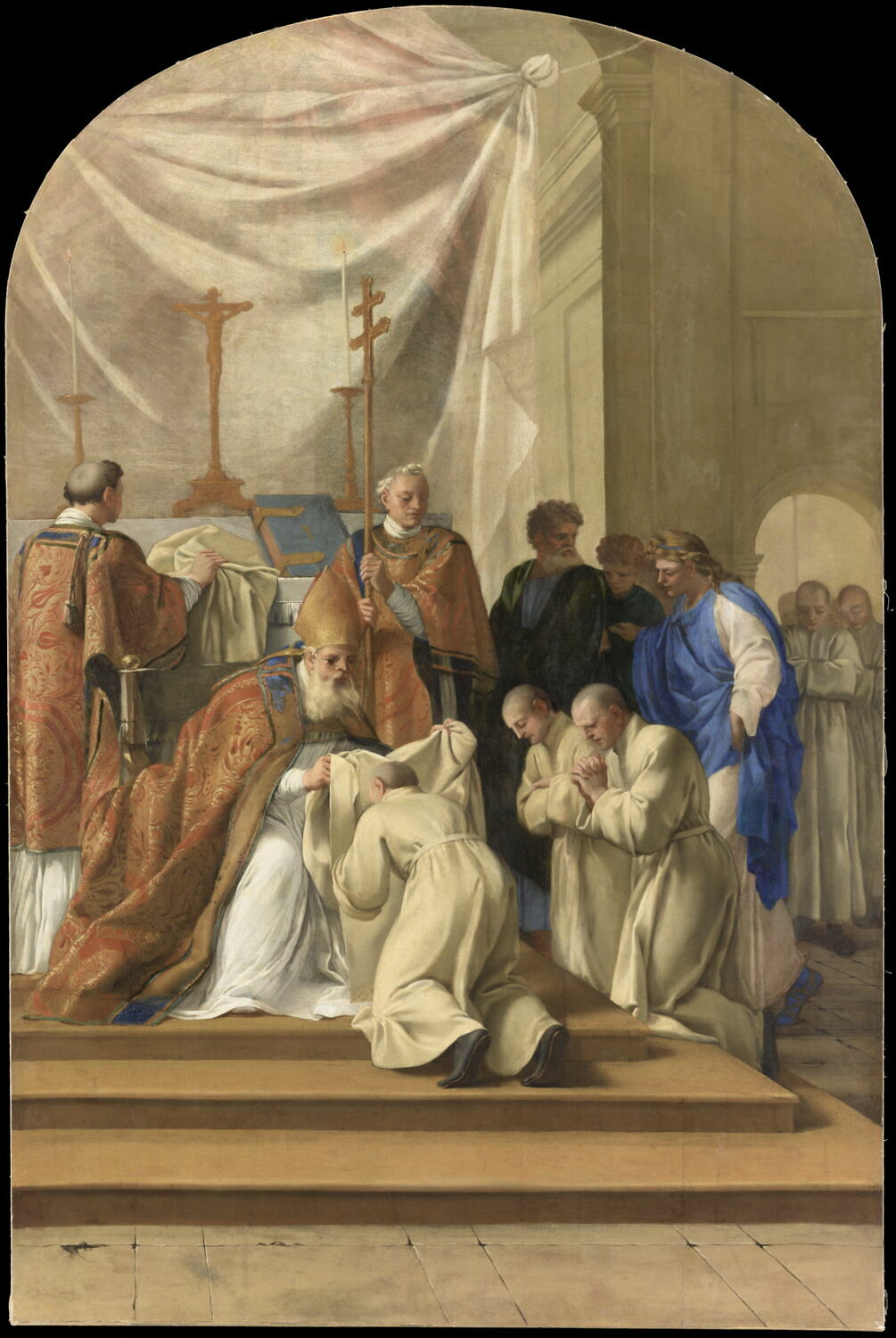 Saint Bruno prend l'habit monastique, Le Sueur, Eustache, 2e quart du XVIIe siècle (1645 - 1648)