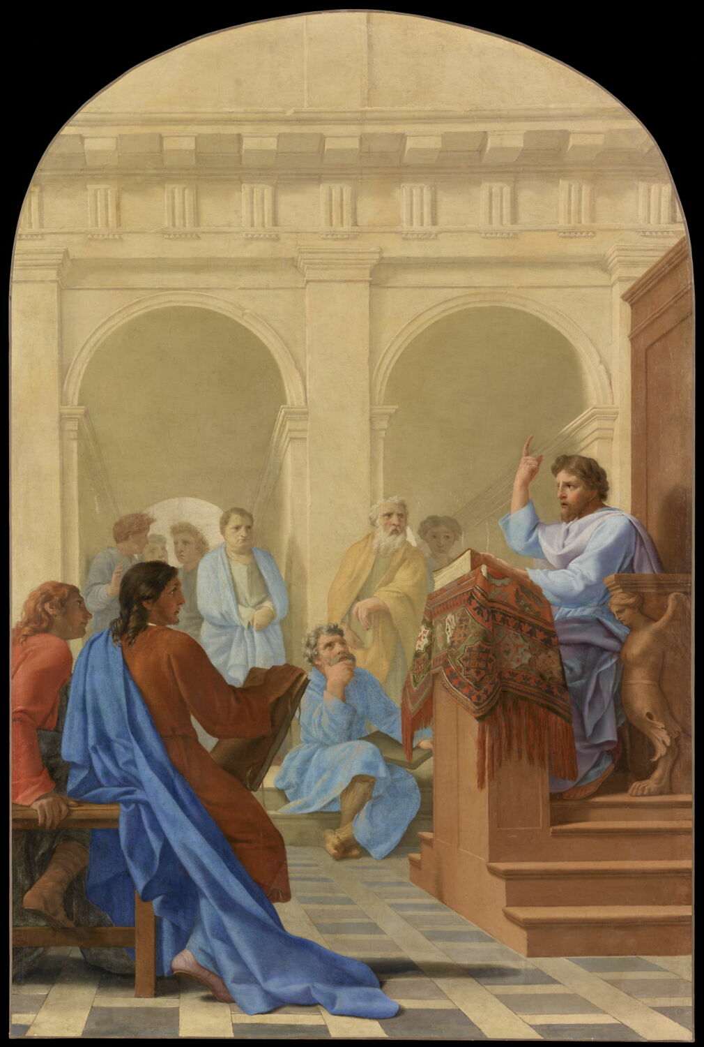 Saint Bruno enseigne la théologie dans les écoles de Reims, Le Sueur, Eustache, 2e quart du XVIIe siècle (1645 - 1648)