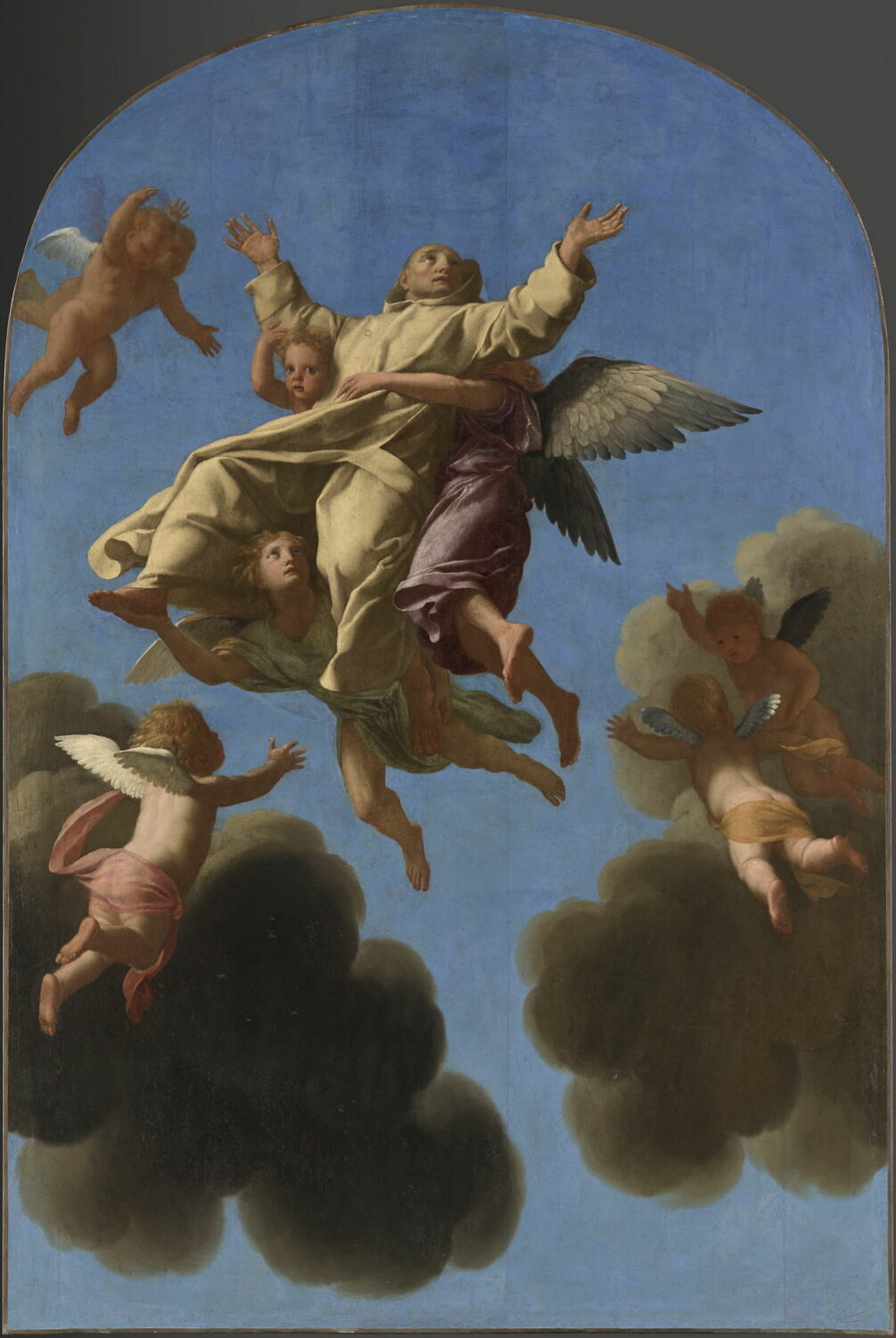 Saint Bruno est enlevé au ciel par les anges, Le Sueur, Eustache, 2e quart du XVIIe siècle (1645 - 1648)