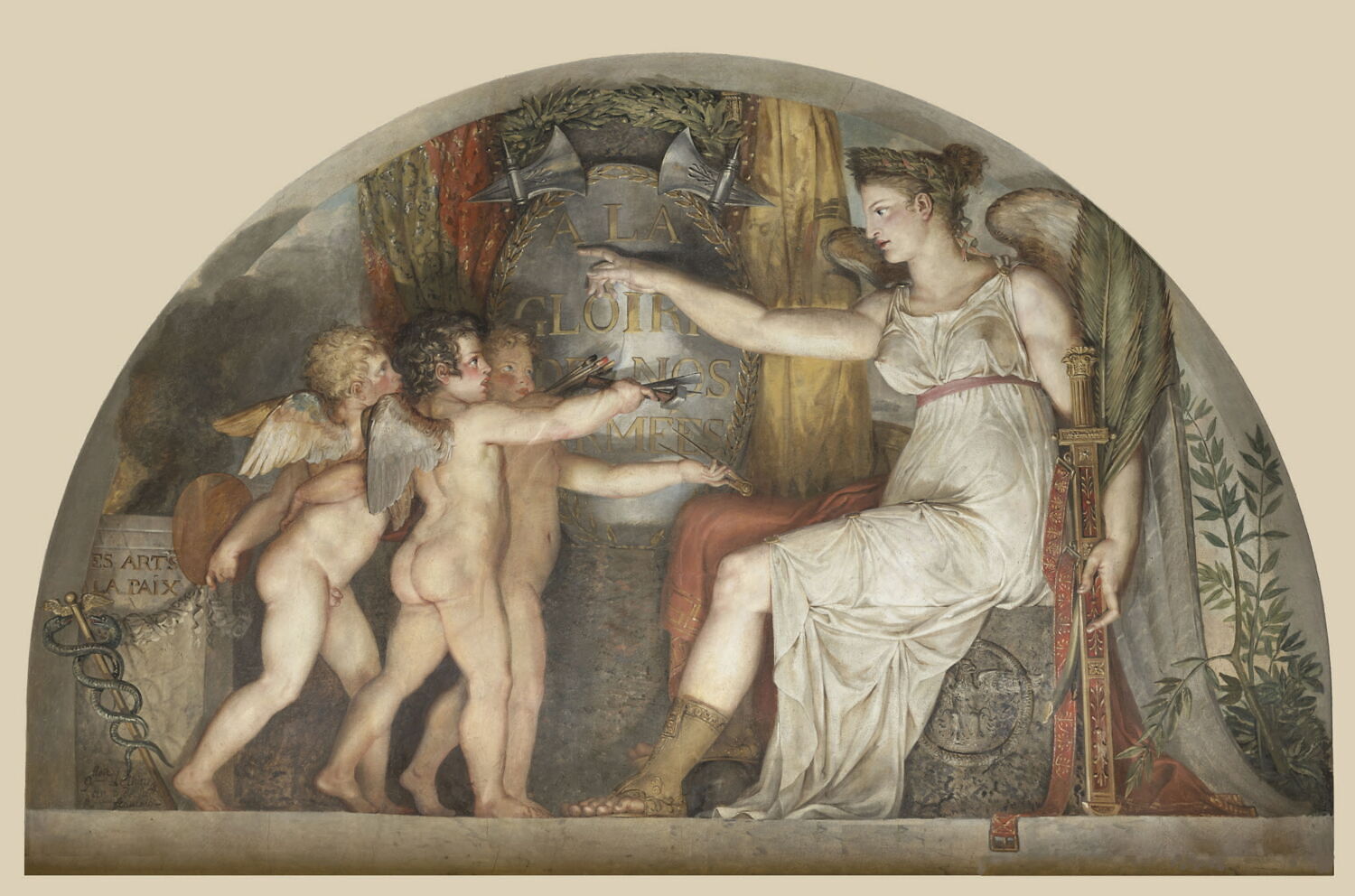 La Victoire et les Génies des Arts du dessin, Guillon-Lethière, Guillaume, Fin du XVIIIe siècle - début du XIXè siècle (1800)
