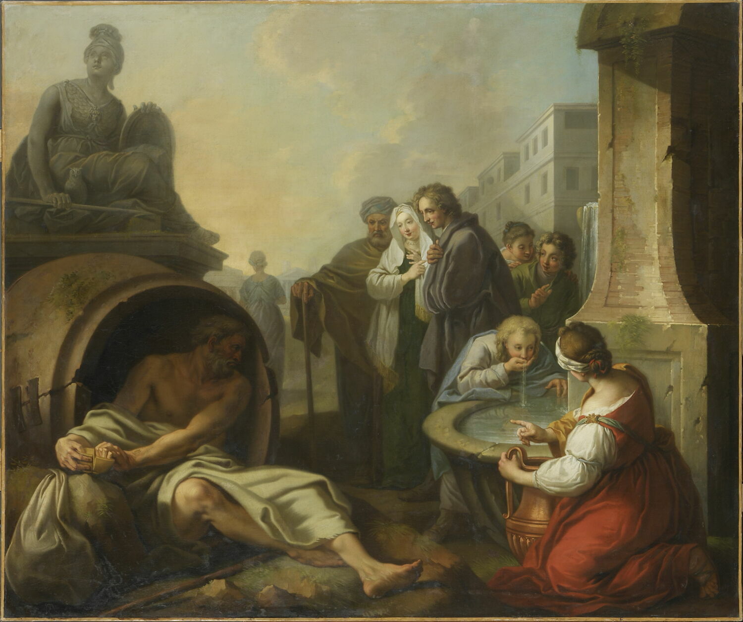 Diogène brisant son écuelle, Jeaurat, Étienne, 2e quart du XVIIIe siècle (1747)