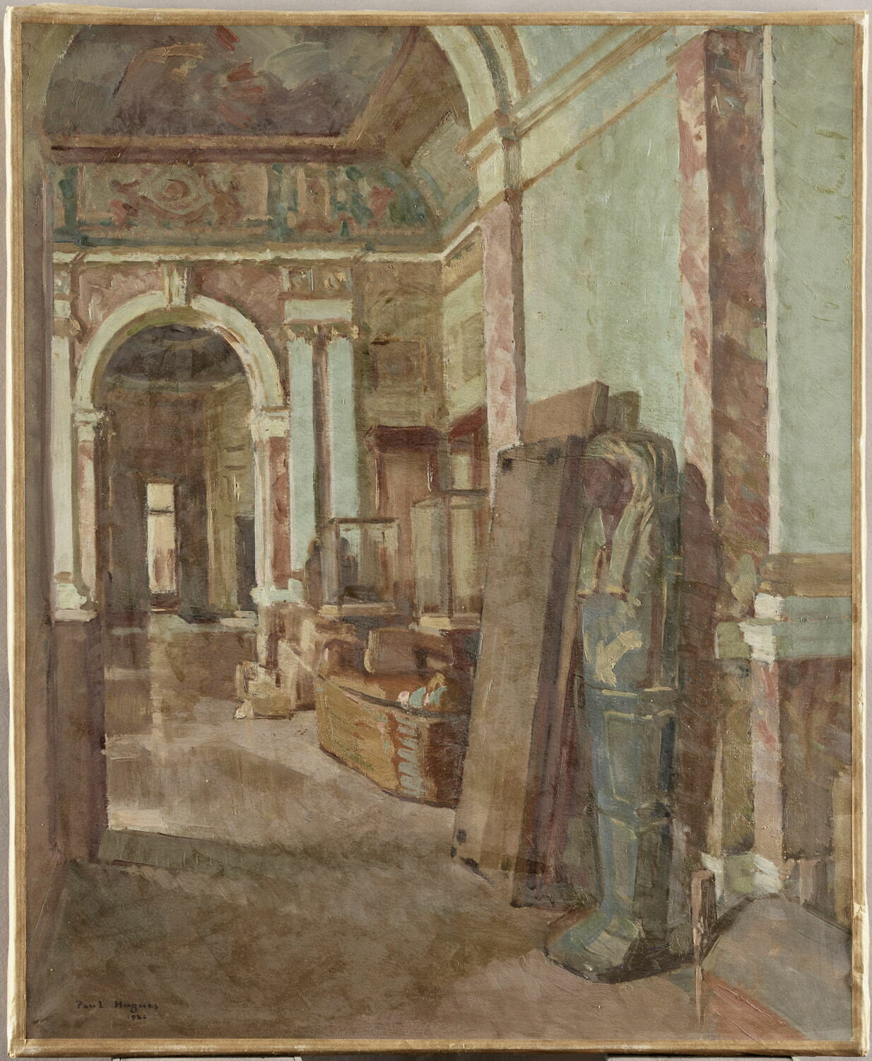 Vue de la salle B des Antiquités égyptiennes au Louvre en cours de réinstallation, en 1946, Hugues, Paul, 2e quart du XXe siècle (1946)