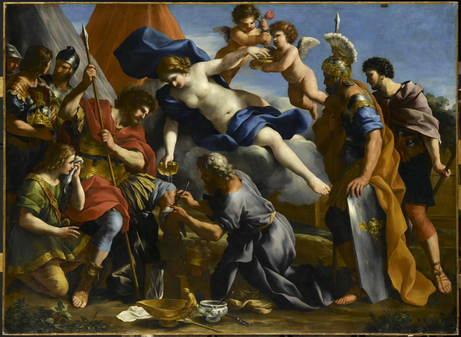 Vénus versant le dictame sur la blessure d'Énée, Romanelli, Giovanni Francesco, 2e quart du XVIIe siècle (1625 - 1650)